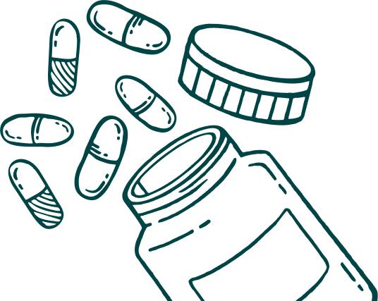 pills coming out of bottle
